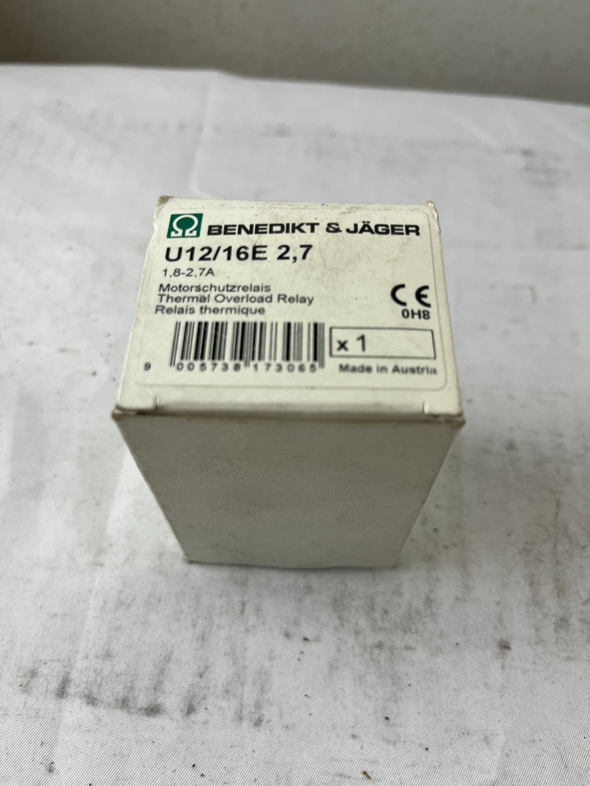 Benedikt & Jäger U12/16E 2.7 Thermal Overload Relay 1.8–2.7A NEW Spare Part