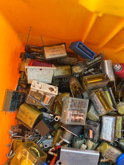 Vintage Electronics Grab Box – RC Snubber Units, Relays, Fuses, Mixed Components