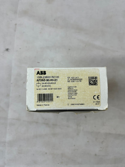 ABB AF26Z-30-00-21 Contactor 26A 11kW 3-Pole 24–60V AC/DC Coil New In Box