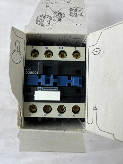 Telemecanique LC1D25008M7 Contactor 4-Pole 40A AC-1 2NO/2NC 220–240V AC Coil New
