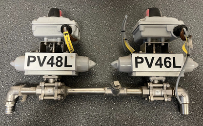 Festo Pneumatic Actuated Ball Valve Assemblies with 2x SRBC-C4 Sensor Boxes