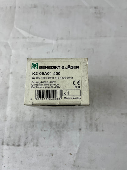 Benedikt & Jäger K2-09A01 400 Contactor 4kW 3~400V 9A 400V Coil New Spare Part