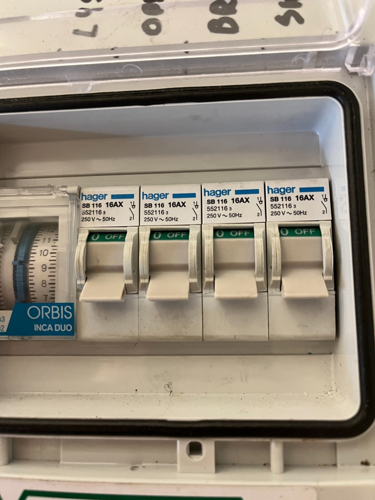 Hager ORBIS INCADUO Timer Switch & Distribution Box - Used Condition Spare Parts