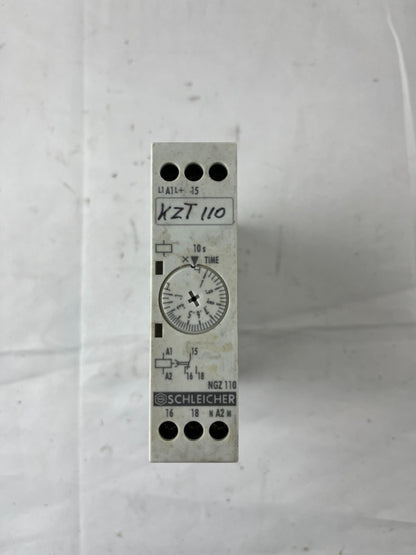 Schleicher NGZ 110 Time Relay 0.5–10s 230–240V AC Off‑Delay DIN Rail Used