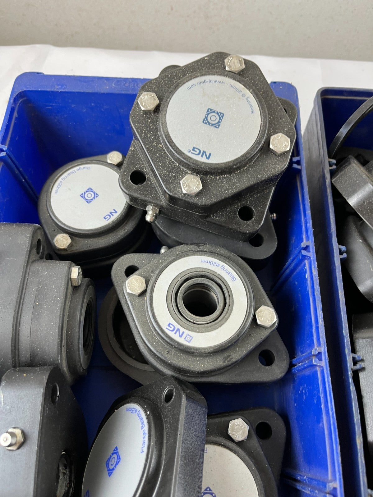 Bj‑Gear Ng Waterproof Flange Bearings 20 Mm Housing Lot Used Spare Units