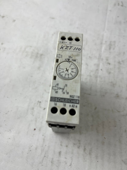 Schleicher NGZ 110 Timer Relay 230-240VAC 0.5-10s DIN Rail Used Spare Unit
