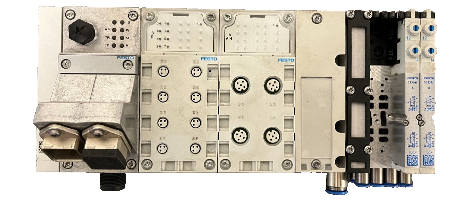 Festo Pneumatic Valve Manifold Assembly with Valves and Solenoids - Tested