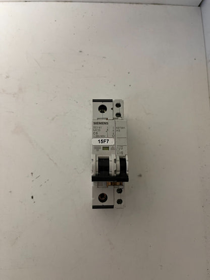 Siemens 5SY41 MCB C6 1P+Aux 6A Miniature Circuit Breaker 230/400V Used Spare