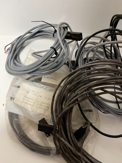Lot Industrial Sensor Cables & Connectors - Mixed Brands & Lengths - SOLD AS IS