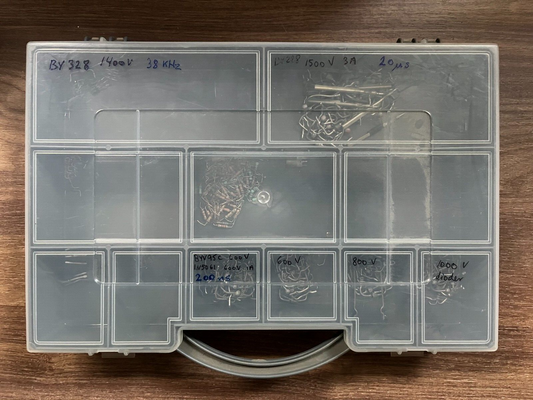 Assorted Electronics Components Lot - Resistors, Diodes, High-Voltage Parts