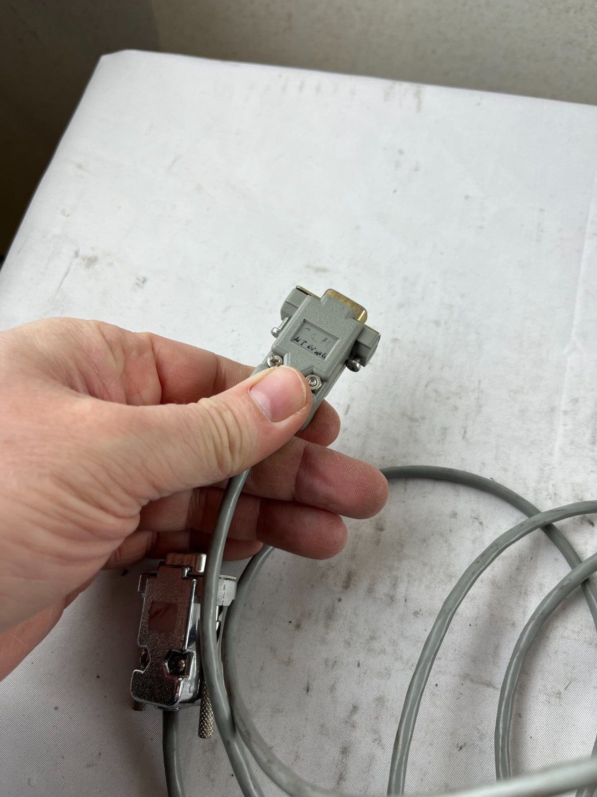 RS232 DB9 Female to Female Serial Cable Industrial Grey Used Spare Unit