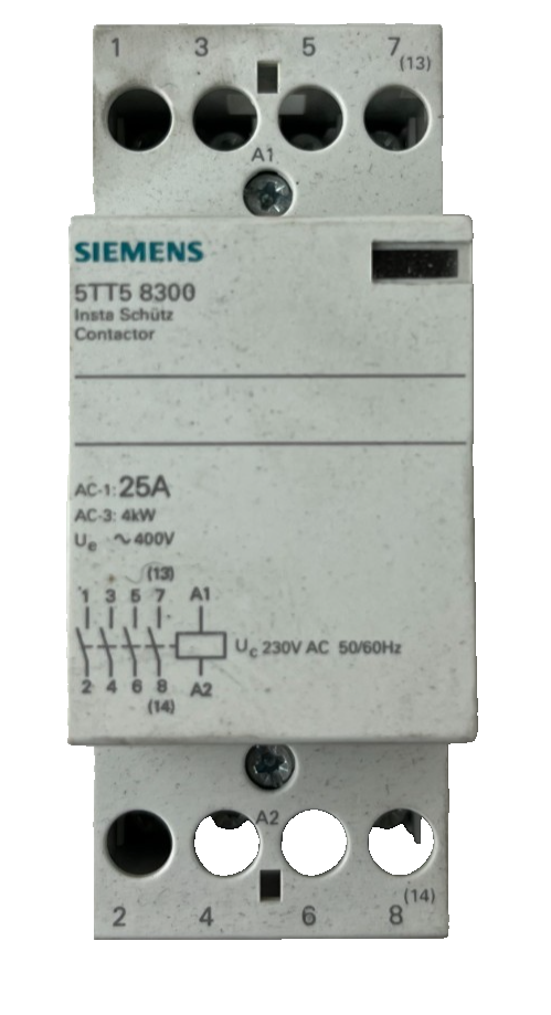 Siemens 5TT58300 Installation Contactor 25A 230V AC DIN Rail 4-Pole Used Spare