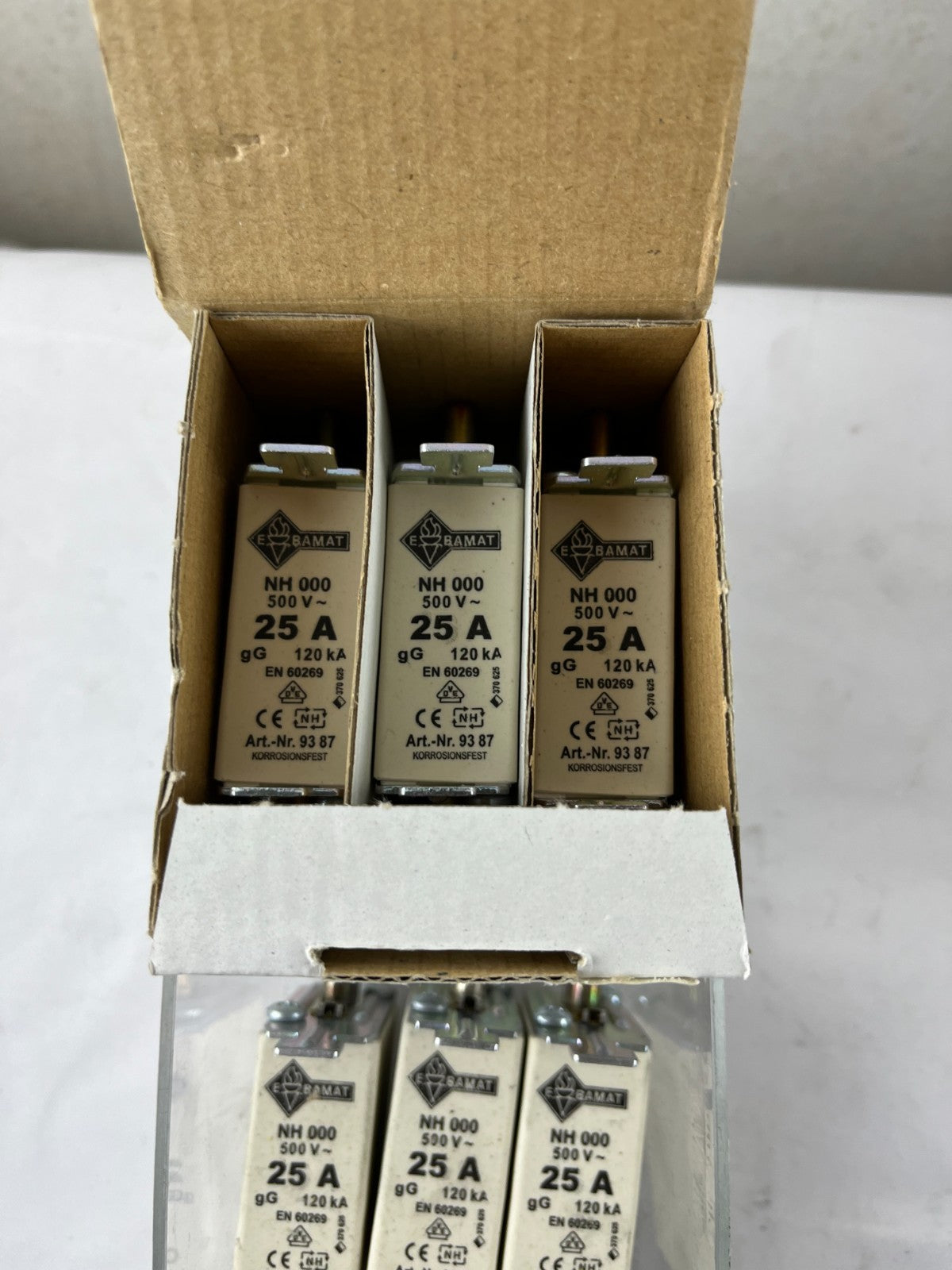 Lot 13x NH000 25A 500V gG Fuse Links Bals E‑BAMAT 9387 + Lindner Corrosion