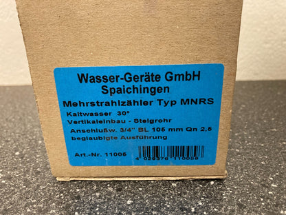 Wasser-Geräte GmbH Cold Water Meter MNRS Mehrstrahlzähler Vertical Qn2.5 DN25