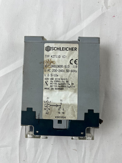 Schleicher KZT110 (C) Time Delay Relay 230-240V 0.5-10s 06013695 Germany NEW