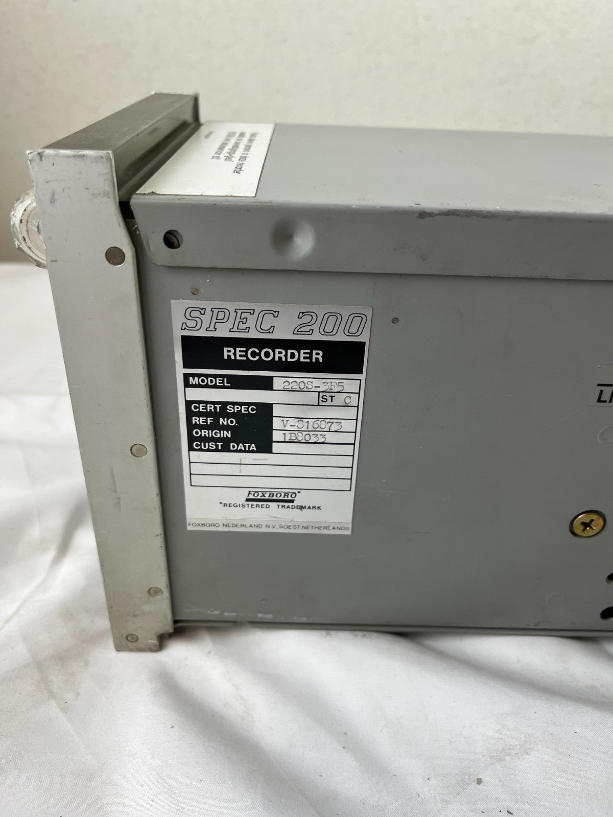 Foxboro SPEC 200 Recorder 220S-3F5 Industrial Chart Recorder Flow Recorder Used