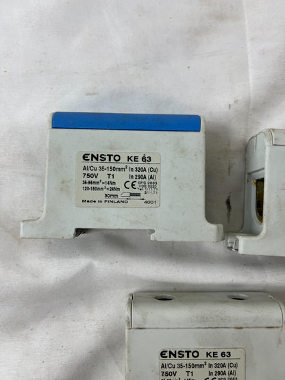 Ensto KE63 Fuse Switch Disconnectors 320A 750V Al/Cu Terminal Lot of 3x Spares