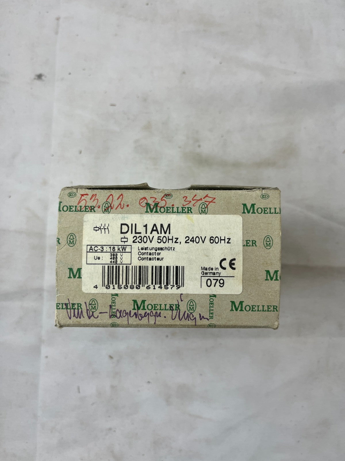 Klöckner Moeller DIL1AM Contactor 3-Pole 55A 18.5kW Coil 230V 50Hz 240V 60Hz New