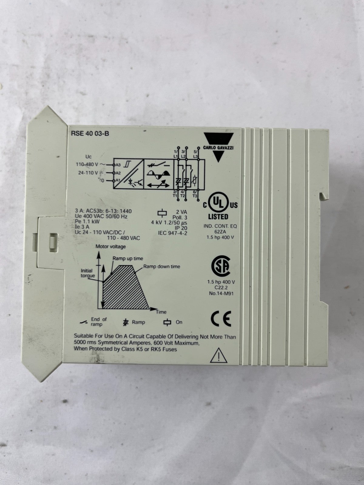 Carlo Gavazzi RSE4003‑B AC Semiconductor Motor Controller 3‑Phase Soft Starter