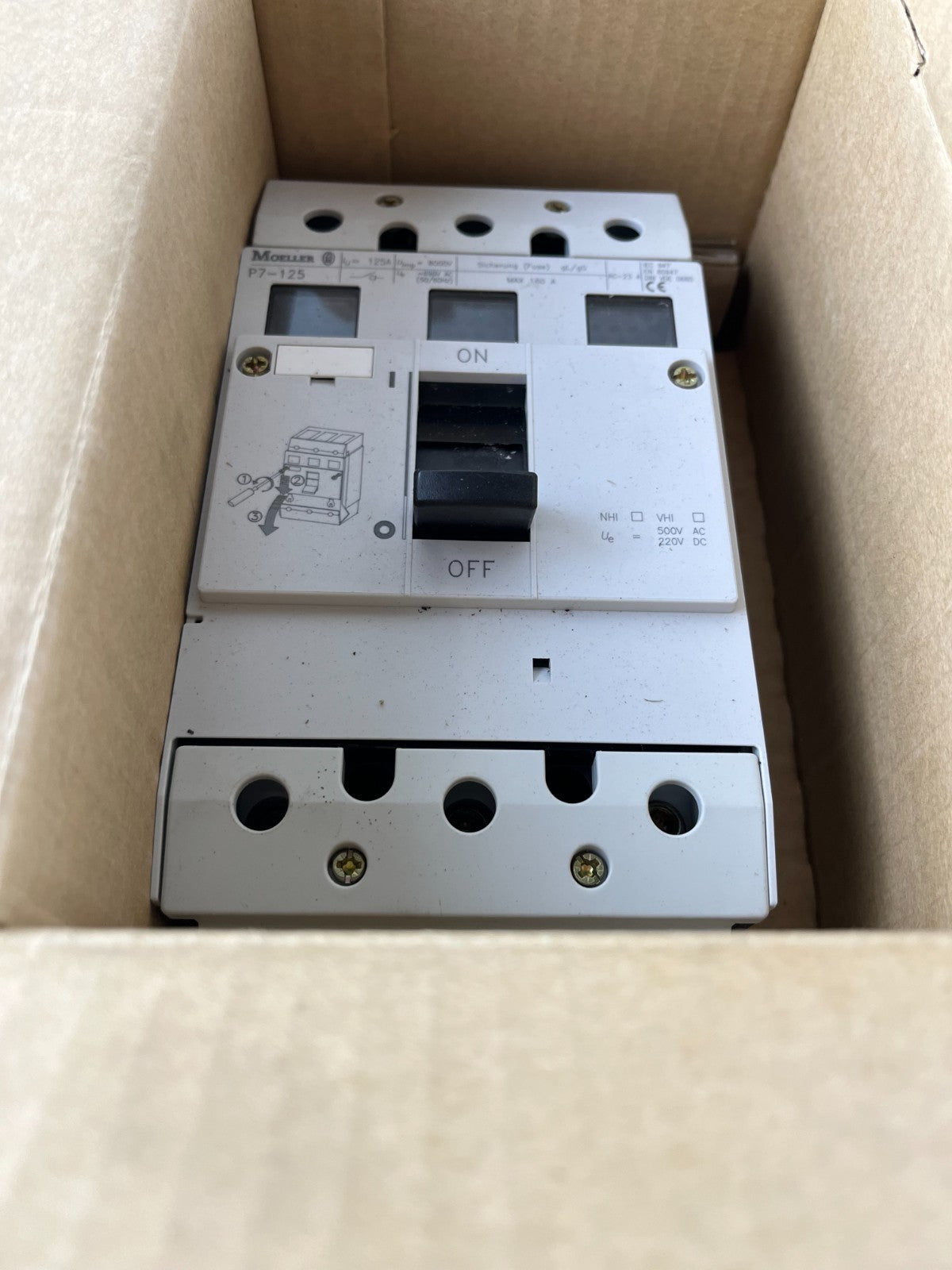 Moeller P7-125 Main Switch 3-Pole 125A 690V AC Disconnect Switch Breaker NEW