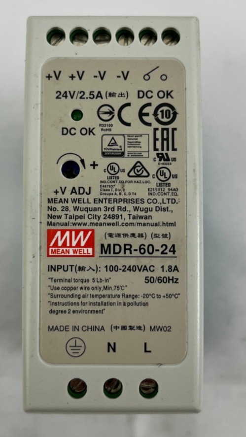 New Mean Well MDR-60-24 DIN Rail Power Supply 24V 2.5A 60W Sealed Box