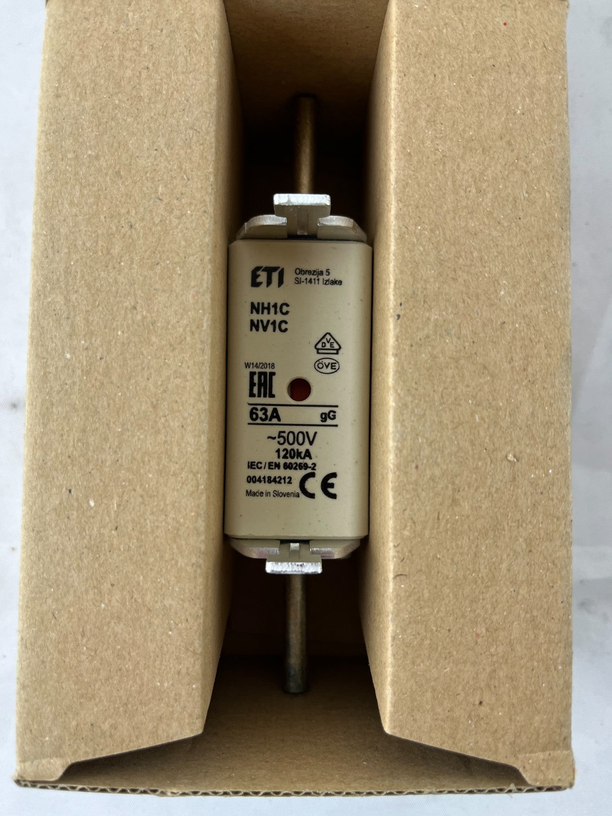 3x Bals E‑BAMAT NH1 Fuse Inserts 63A 500V gG ETI NH1C NV1C 120kA NOS Slovenia