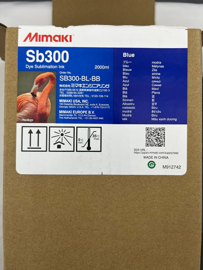 Mimaki Sb300-BL-BB Blue Dye Sublimation Ink 2000ml Genuine Sealed, Exp 09/2025