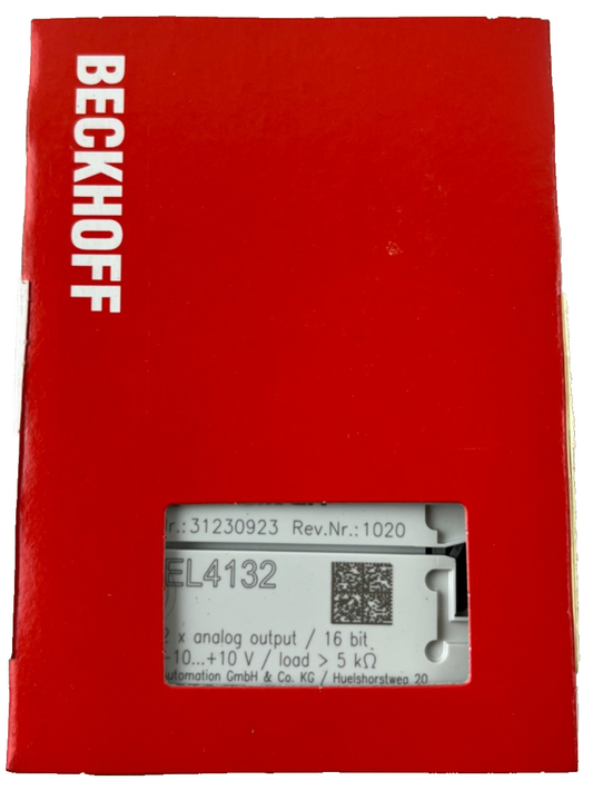 Beckhoff EL4132 EtherCAT Terminal 2‑Channel Analog Output ±10V 16‑Bit New in Box