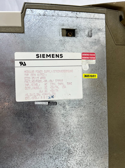 Siemens SIMATIC S5 PS 951 Power Supply 6ES5951‑7LD12 115/230 V AC 5 V DC 7/15 A