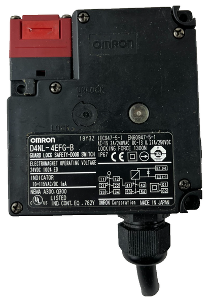 Omron D4NL-4EFG-B Guard Lock Safety Door Switch 24VDC 1300N IP67 Used Spare