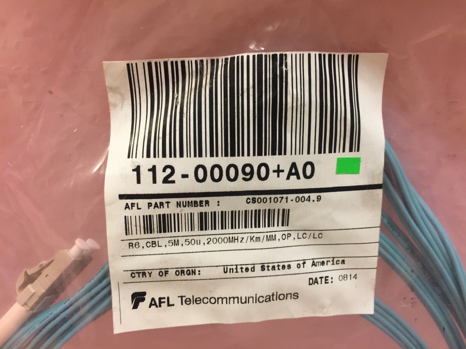 LOT of 2x New Netapp AFL Optical Cable 112-00090+A0 CS001071C-004.9