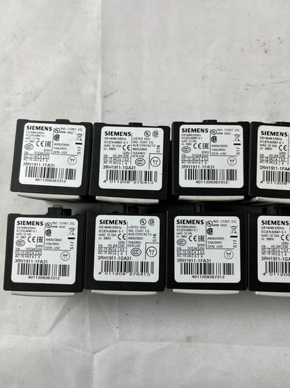 Siemens 3RH1911 Aux Contact Block 10A 240V IEC Used Lot 10 Mixed Models Spares