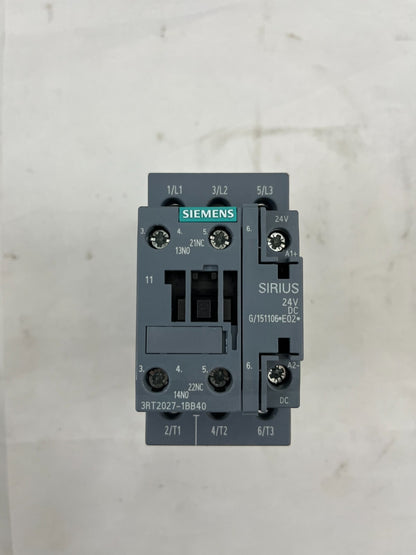 Siemens SIRIUS 3RT2027-1BB40 DC Power Contactor, 3-Pole, 32A, 24V DC Coil, 15kW