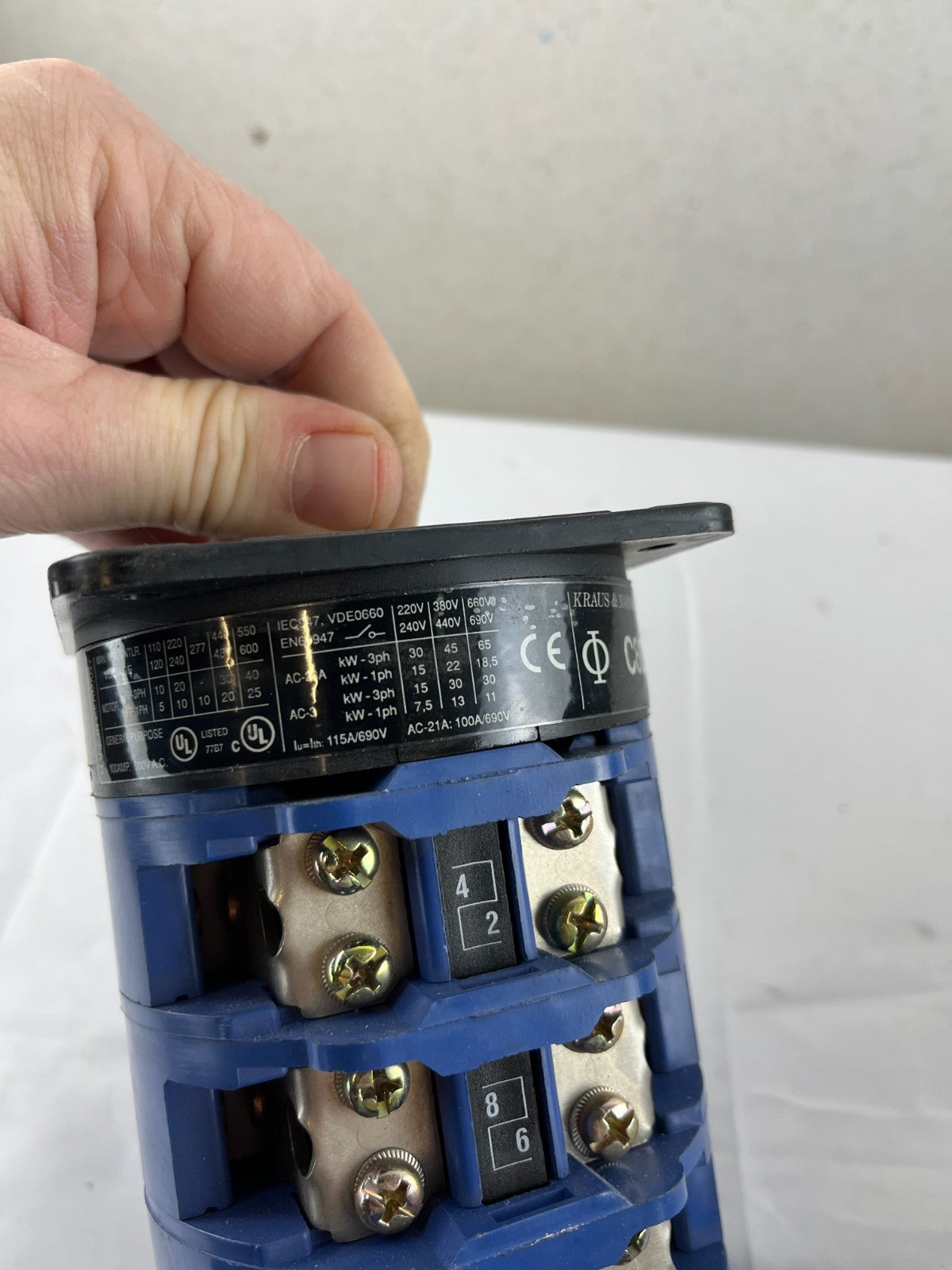 Kraus & Naimer C80 Rotary Cam Switch 100 A 690 V 4‑Deck New Surplus Spare Part