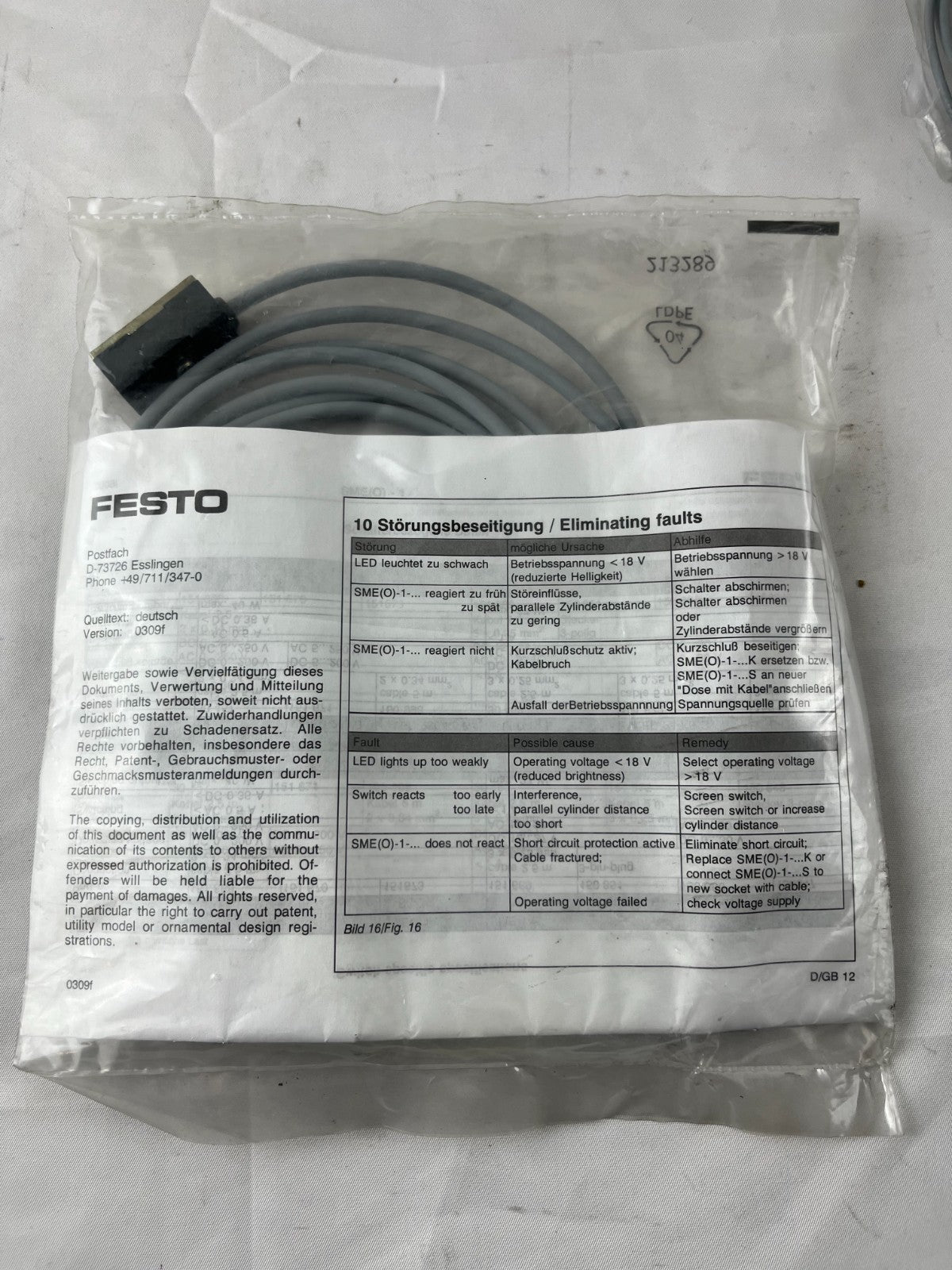 FESTO SME-8 Proximity Sensor NEW 30459 T613 Magnetic Reed LED 5-30V AC/DC