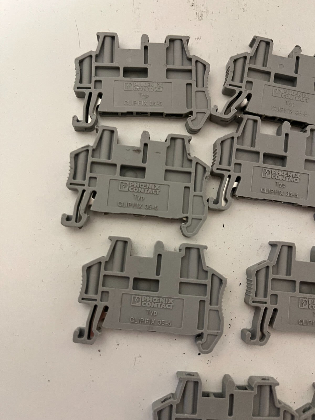 Lot of 11 Phoenix Contact CLIPFIX 35-5 DIN Rail Mounting Adapters – Used