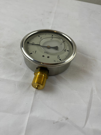 Pressure Gauge P1555L -1 To +5 Bar 4in Dial 1/2 BSP LM New In Box Spare Unit