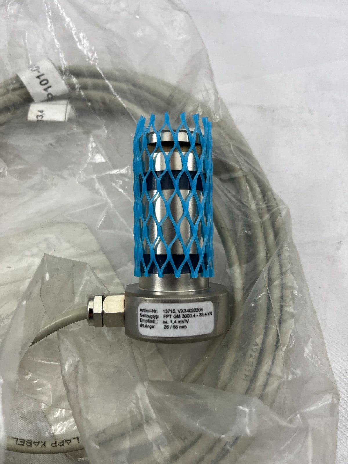 FPT GM 30004 Measurement Bolt Load Cell 33.4kN, 1.4mV/V, 25/68mm, New Sealed