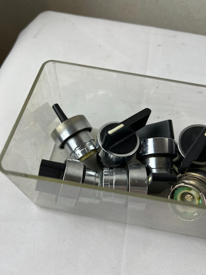 Mixed Lot 22mm Rotary Selector Switch Operators Black Knobs Bundle Spares