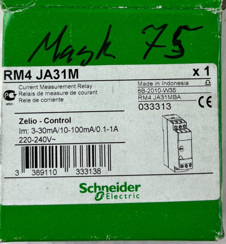 Schneider RM4JA31M Current Relay NEW Boxed 3-30mA/0.1-1A 220-240V Zelio Control