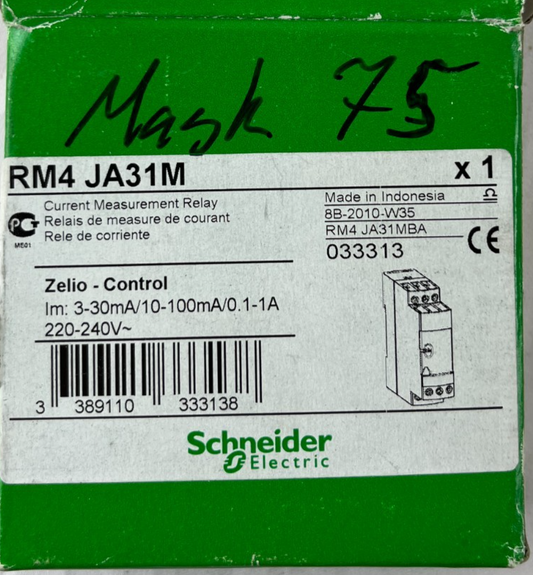Schneider RM4JA31M Current Relay NEW Boxed 3-30mA/0.1-1A 220-240V Zelio Control