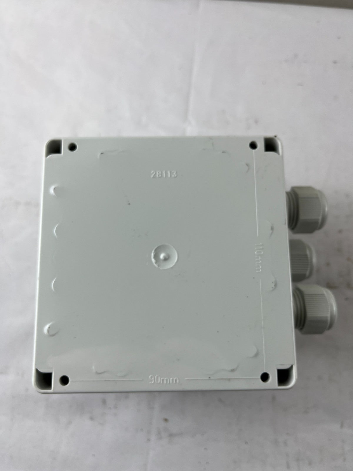Industrial Junction Box 110x90mm Clear Lid 3x Cable Glands Used Spare Unit