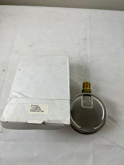 Pressure Gauge P1555L -1 To +5 Bar 4in Dial 1/2 BSP LM New In Box Spare Unit