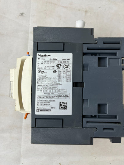 Schneider LC1D65A TeSys Contactor 80A 24V DC Coil Used Spare Unit