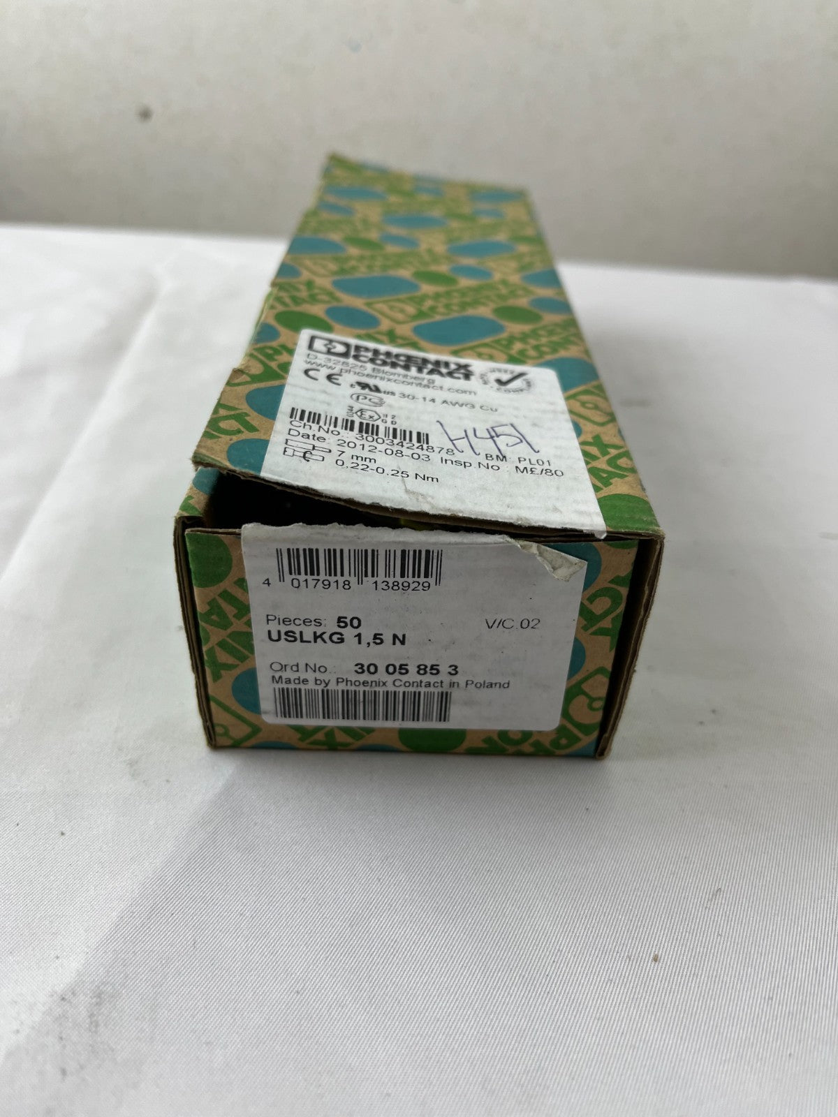 Phoenix Contact UK 5 N Terminal Block 3004362 DIN Rail 50 Pcs NEW Germany Box