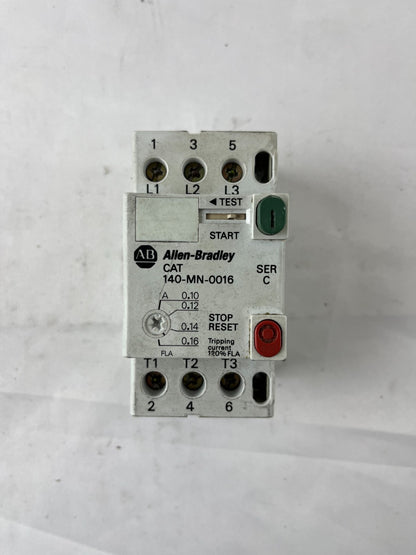 Allen‑Bradley 140-MN-0016 Manual Motor Starter 0.10–0.16A 3‑Pole Used Spare Part