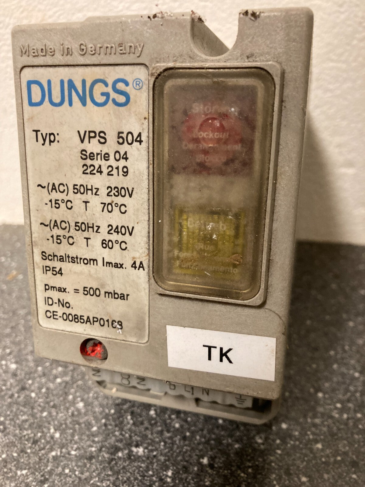Old Dungs VPS 504 Gas Valve Proving System - 230/240V, 500 mbar, IP54, Germany