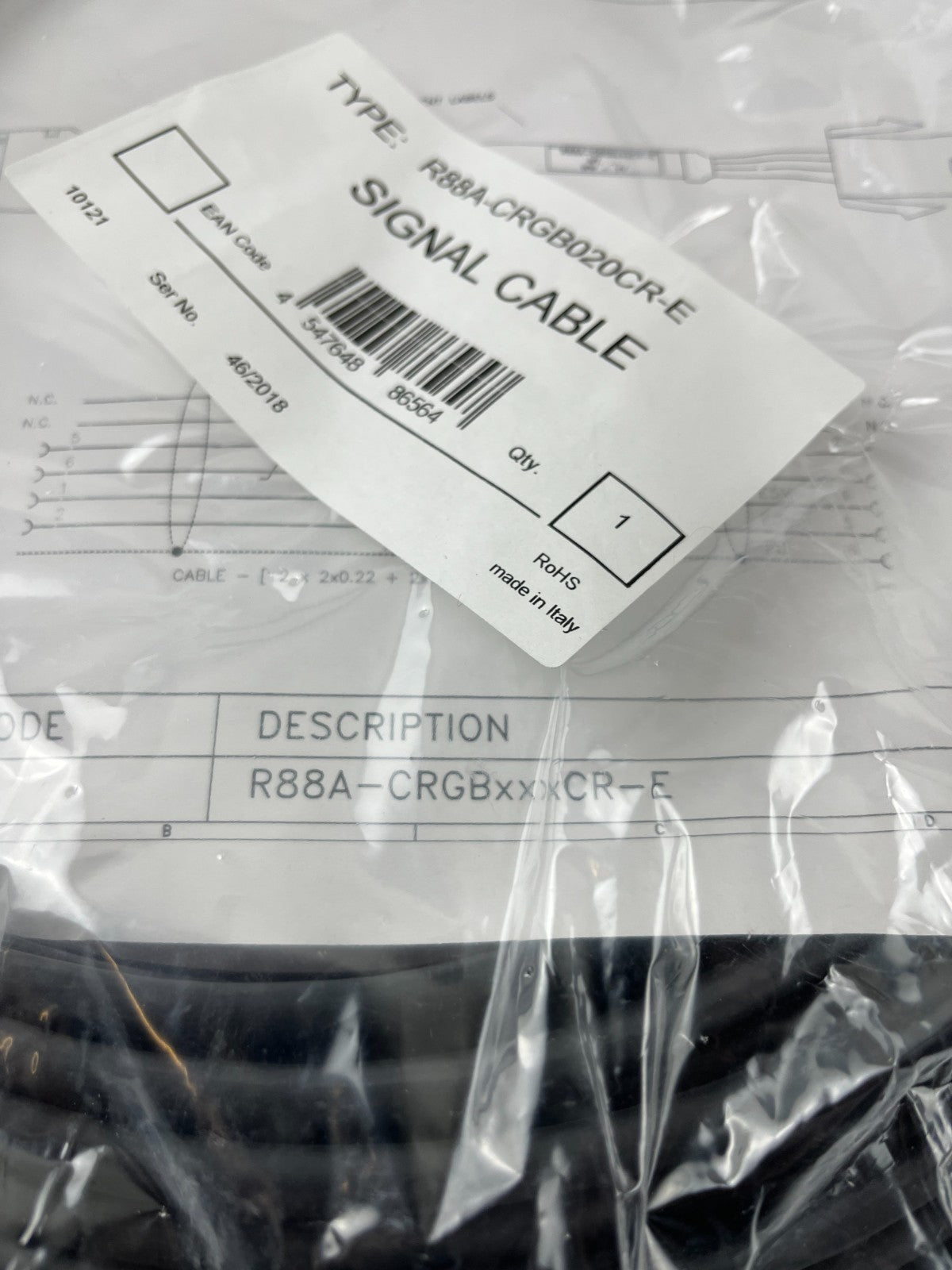 Omron R88A-CRGB020CR-E Encoder Signal Cable 20m for G-Series / SmartStep 2 Servo