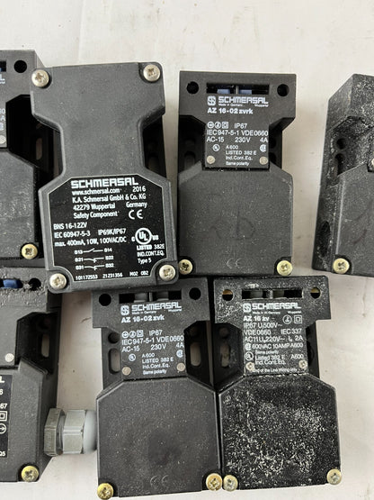 Schmersal AZ16 Safety Interlock Switch Lot 9pcs AZ16-02zvrk M16 IP67 Used Spares