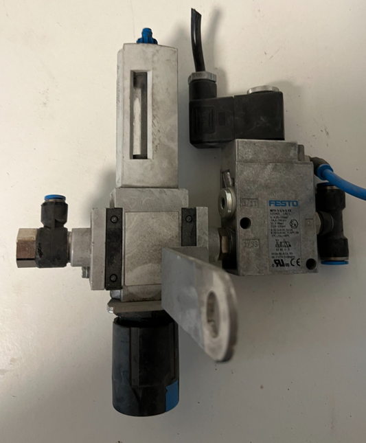 Festo Pneumatic Filter Regulator & Solenoid Valve Assembly – Used Working